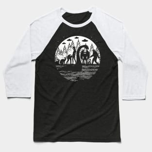 Bigfoot Loch Ness Monster Cryptid Baseball T-Shirt